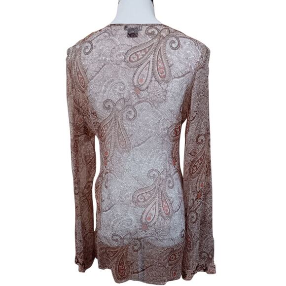 VINTAGE WET SEAL Y2K 90s Sheer‎ Top M Beaded Blouse Boho Coquette Art to Wear - Picture 4 of 11